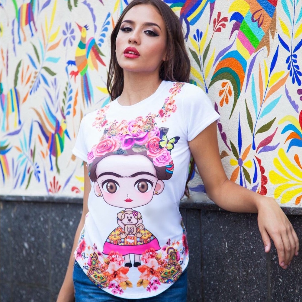 Frida Kahlo Cartoon Shirt S, M, L, XL bodysuits